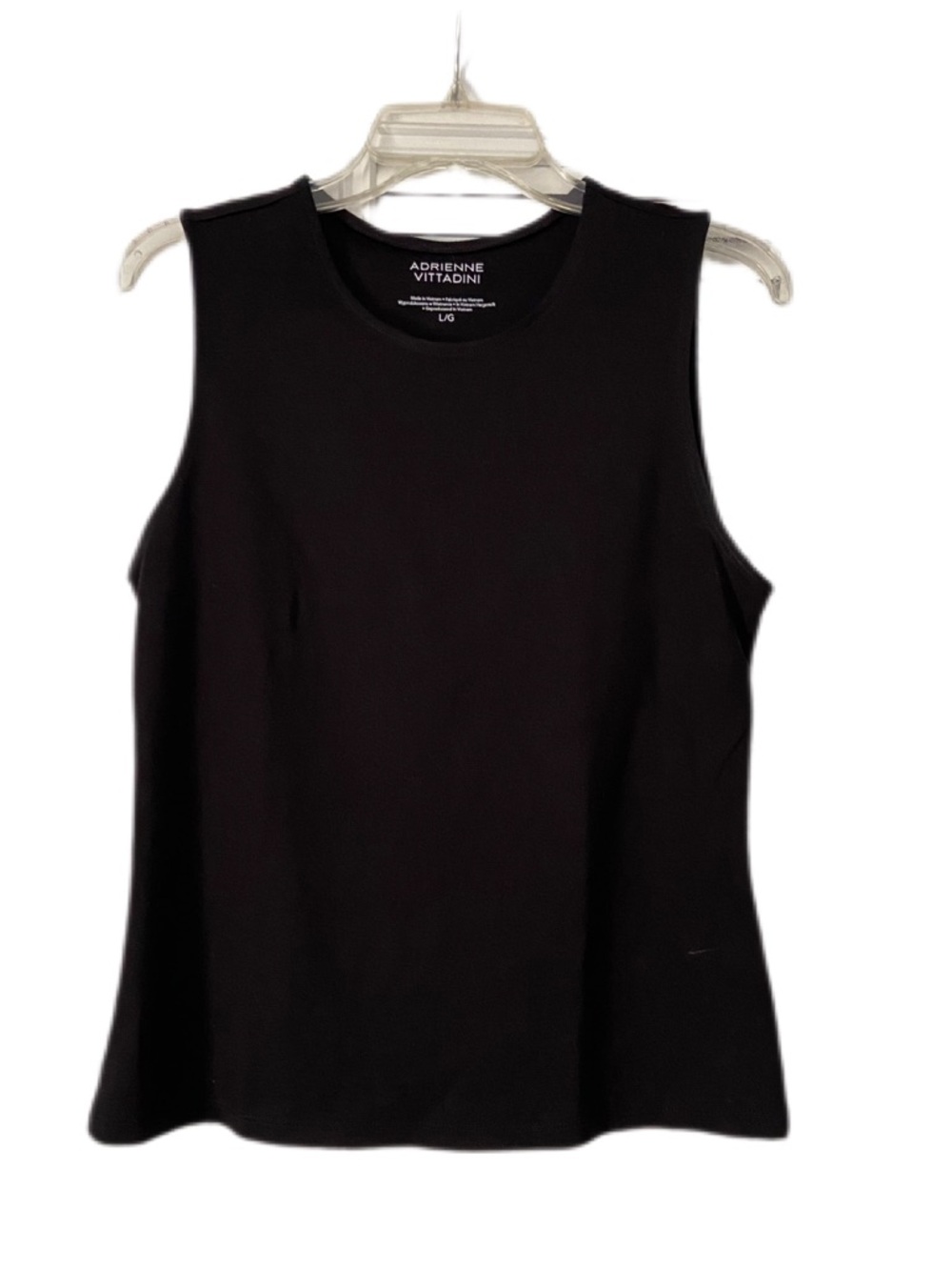 Adrienne Vittadini Black Sleeveless Crewneck Tank Top